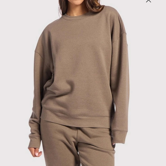 Nuuds vintage fleece crewneck in mocha medium - Picture 2 of 14